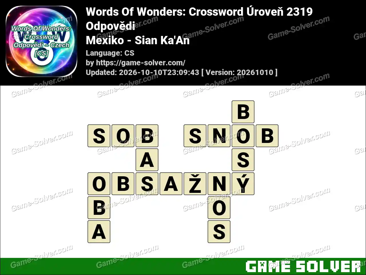 Words Of Wonders: Crossword Úroveň 2319 Odpovědi – Mexiko – Sian Ka’An